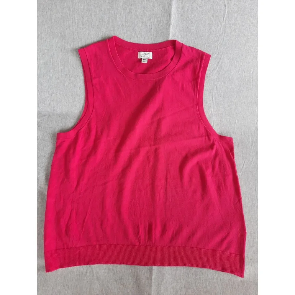 J. Crew Men's 2XL Classic Shell Pull-Over Knit Vest Stretch Sweater Round Neck
